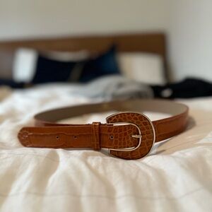B-Low The Belt brown crocodile waist belt